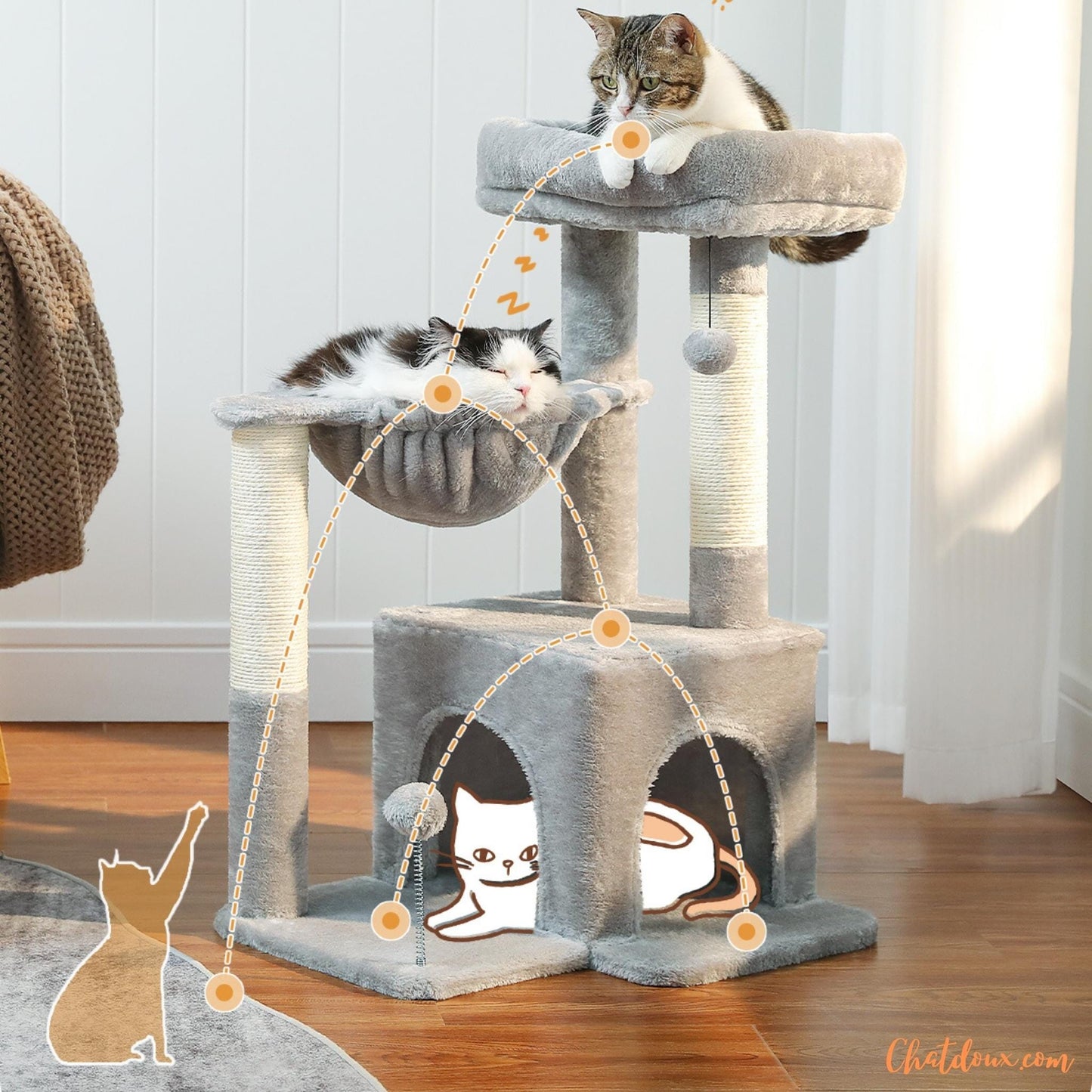 ARBRE A CHAT A 3 NIVEAUX