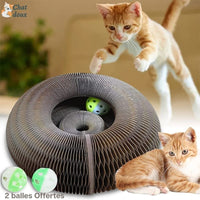 Griffoir innovant pliable et recyclable et jouet interactif pour chat | CartyGrat™ chat doux
