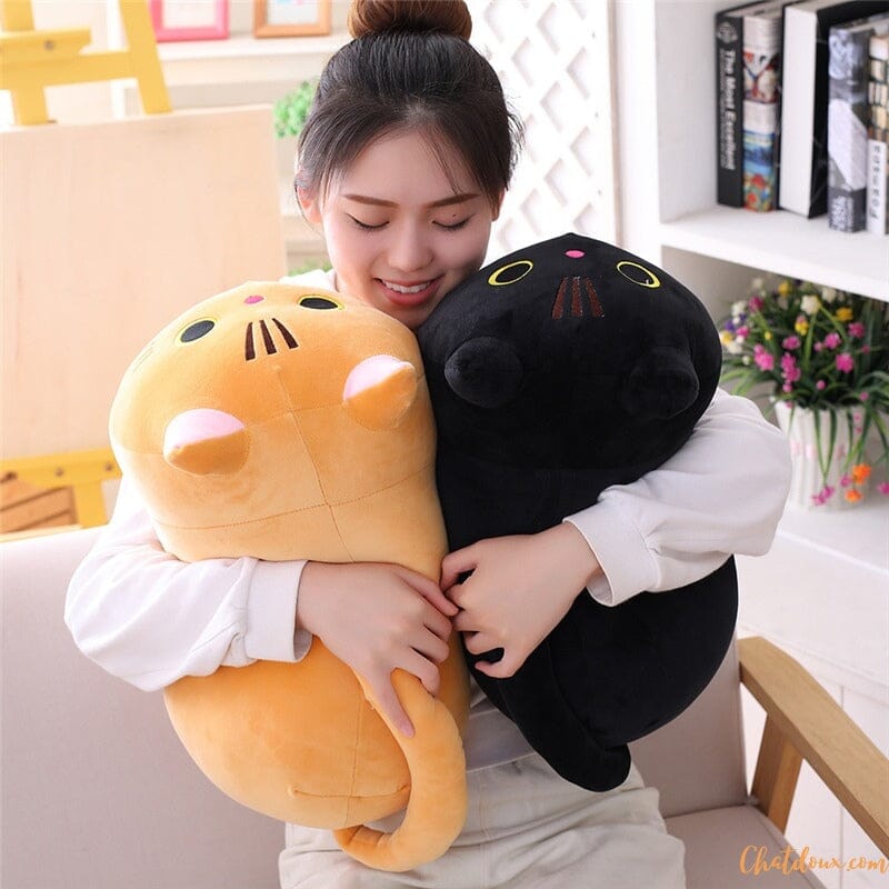 PELUCHE CHAT - COUSSIN CHAT - DOUX ET CONFORTABLE | MICHOU™ chat doux