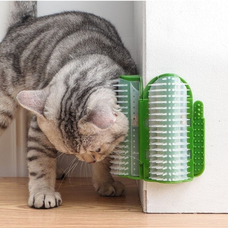 Brosse de coin pour massage chat - toilettage chat | CornerBruch™ chat doux
