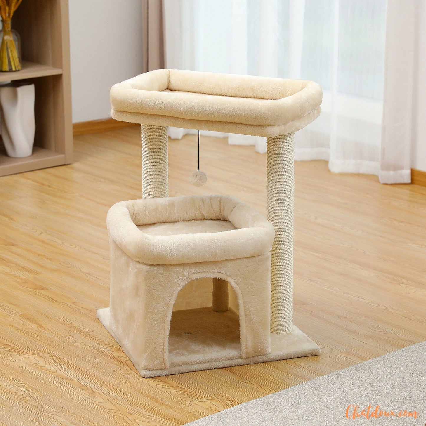 Petit arbre à chat beige | CutyTree-chatdoux