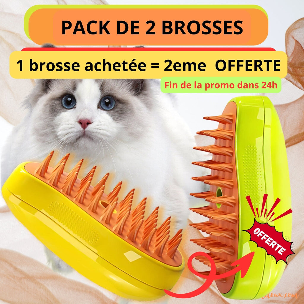 Lot De 2 Brosses Auto-nettoyantes Pour Chat Et Chien - Poils Longs Et Courts