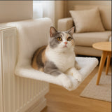 Hamac Chat pour Radiateur – Forme Rectangulaire Blanc| Relaxam™ chat doux