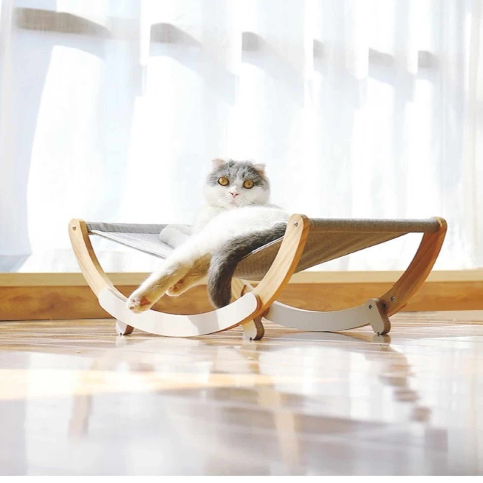 hamac chat - Hamac en bois | BalansoChat™ chat doux