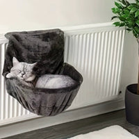 Hamac Chat pour Radiateur – Forme Circulaire Gris| GriHam™ chat doux