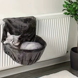 Hamac Chat pour Radiateur – Forme Circulaire Gris| GriHam™ chat doux
