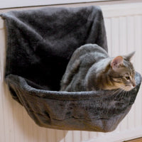 Hamac Chat pour Radiateur – Forme Circulaire Gris| GriHam™ chat doux