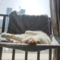 Hamac Chat pour Radiateur Gris| CatyChaud™ chat doux