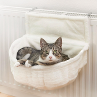 Hamac Chat pour Radiateur – Forme Circulaire Blanc | HamCira™ chat doux