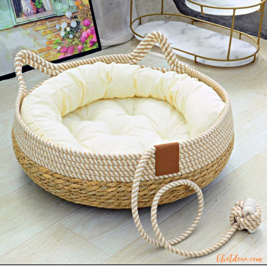 panier-chat-coussin-blanc