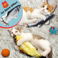 Poisson interactif pour chat | CrazyFish™ chat doux